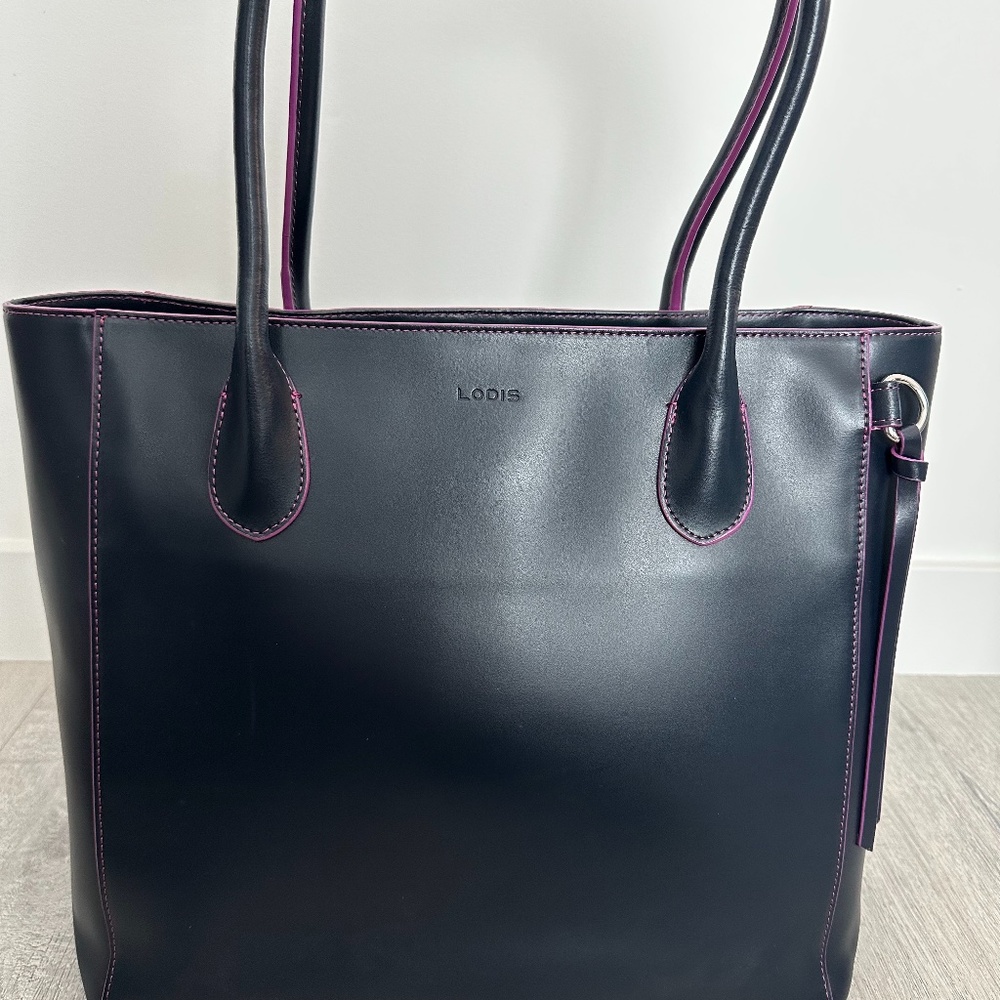 Lodis Leather Tote Computer bag w/ laptop sleeve